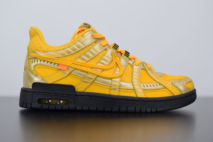 ofw nike air rubber dunk “university gold” cu6015-700