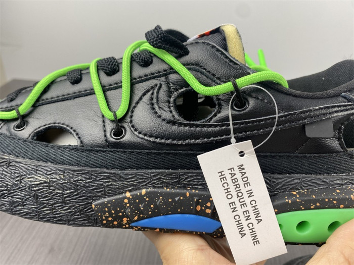 nike blazer low x ofw "black / green" dh7863-001
