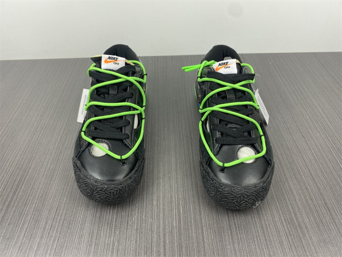 nike blazer low x ofw "black / green" dh7863-001