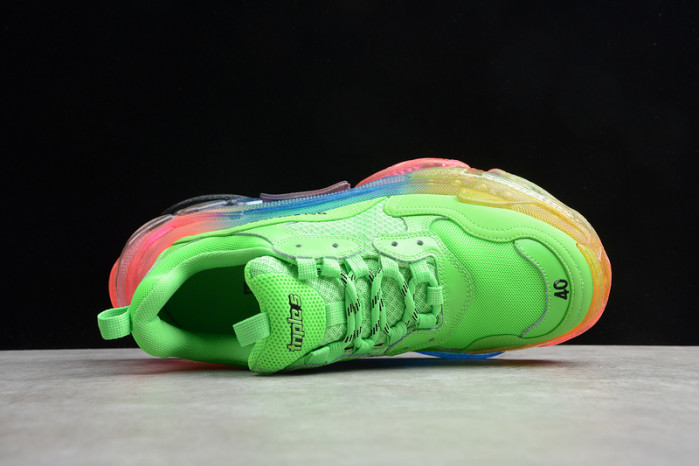 blcg sneaker triple.s.gomma vert-rainbow noir