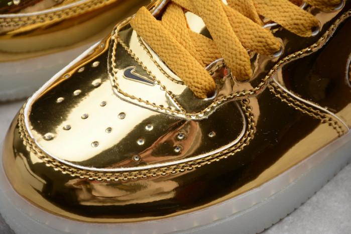 kids nike air force 1 mid wb metallic gold 314197-8100