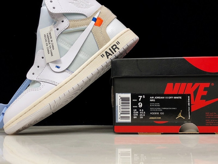 air jordan 1 retro high ofw white  aq0818-100
