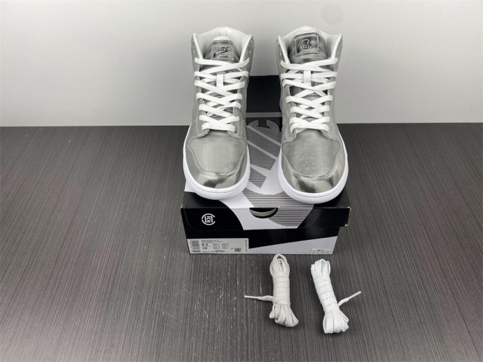 nike dunk high clot metallic silver - dh4444-900