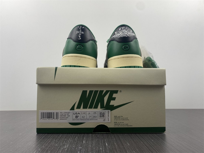 fragment design x travis scott x air jordan 1 retro low green black white dm7866-128