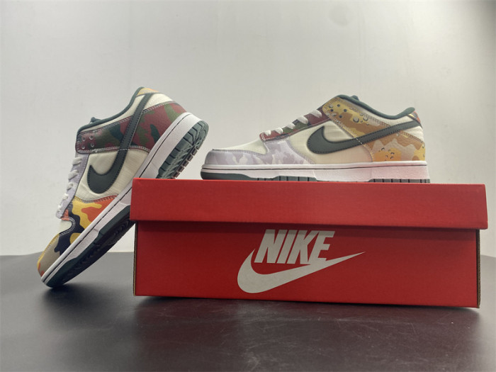 nike dunk low se sail multi-camo - dh0957-100
